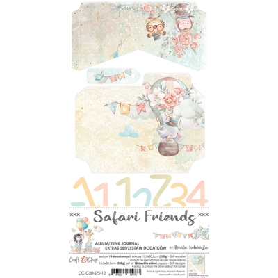 SAFARI FRIENDS - JUNK JOURNAL - zestaw dodatków