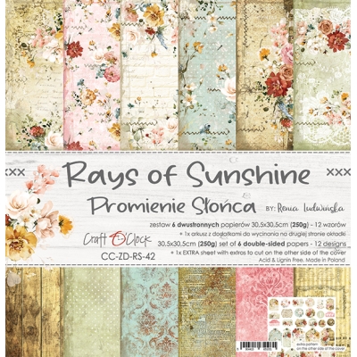 RAYS OF SUNSHINE - ZESTAW PAPIERÓW 30,5X30,5CM