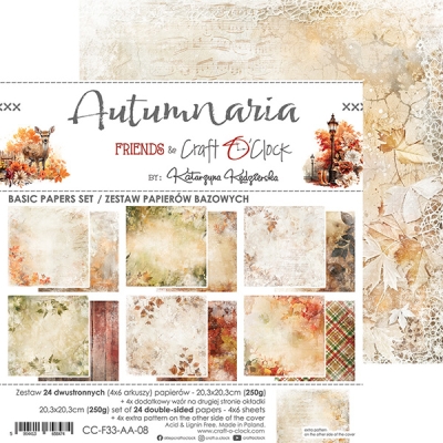 AUTUMNARIA - ZESTAW PAPIERÓW 20,3X20,3CM - BASIC