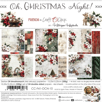 OH CHRISTMAS NIGHT - zestaw papierów 15,25x15,25cm - PRZEDSPRZEDAŻ - WYSYŁKA PO 20 SIERPNIA
