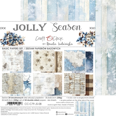 JOLLY SEASON - zestaw papierów 20,3x20,3cm - BASIC- PRZEDSPRZEDAŻ - WYSYŁKA PO 20 SIERPNIA