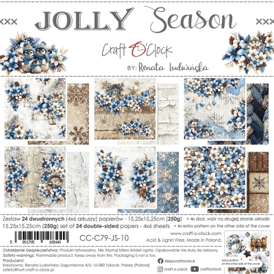 JOLLY SEASON - zestaw papierów 15,25x15,25cm - PRZEDSPRZEDAŻ - WYSYŁKA PO 20 SIERPNIA