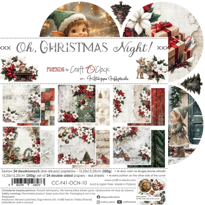OH CHRISTMAS NIGHT - zestaw papierów 15,25x15,25cm - PRZEDSPRZEDAŻ - WYSYŁKA PO 20 SIERPNIA