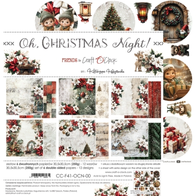 OH CHRISTMAS NIGHT - zestaw papierów 30,5x30,5cm - PRZEDSPRZEDAŻ - WYSYŁKA PO 20 SIERPNIA