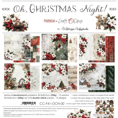 OH CHRISTMAS NIGHT - zestaw papierów 30,5x30,5cm - PRZEDSPRZEDAŻ - WYSYŁKA PO 20 SIERPNIA