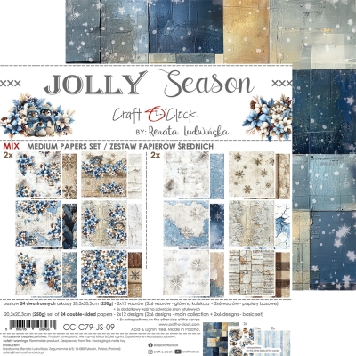 JOLLY SEASON - zestaw papierów 20,3x20,3cm - MIXPRZEDSPRZEDAŻ - WYSYŁKA PO 20 SIERPNIA