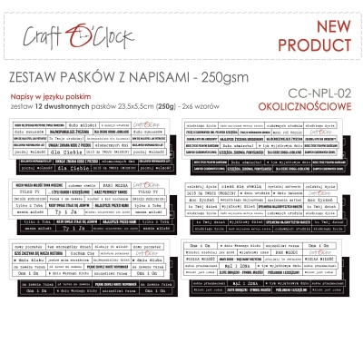 NAPISY POLSKIE - zestaw PASKÓW - 02 - OKOLICZNOŚCIOWE - PRZEDSPRZEDAŻ - WYSYŁKA PO 20 SIERPNIA