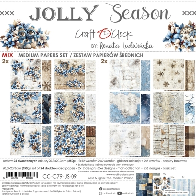JOLLY SEASON - zestaw papierów 20,3x20,3cm - MIXPRZEDSPRZEDAŻ - WYSYŁKA PO 20 SIERPNIA