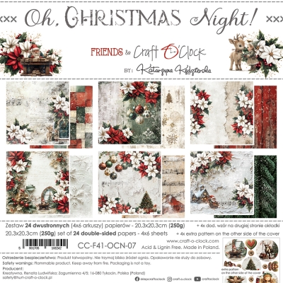 OH CHRISTMAS NIGHT - zestaw papierów 20,3x20,3cm - MIX - PRZEDSPRZEDAŻ - WYSYŁKA PO 20 SIERPNIA