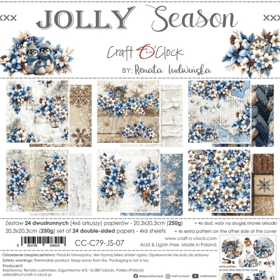 JOLLY SEASON - zestaw papierów 20,3x20,3cmPRZEDSPRZEDAŻ - WYSYŁKA PO 20 SIERPNIA