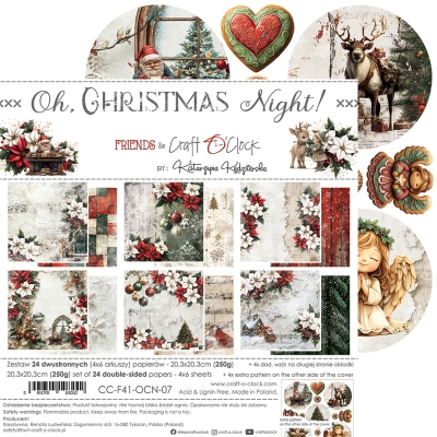 OH CHRISTMAS NIGHT - zestaw papierów 20,3x20,3cm - PRZEDSPRZEDAŻ - WYSYŁKA PO 20 SIERPNIA