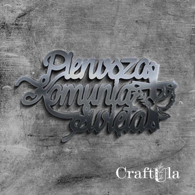 Pierwsza Komunia Święta - Akryl - srebro - 74 gołąbek