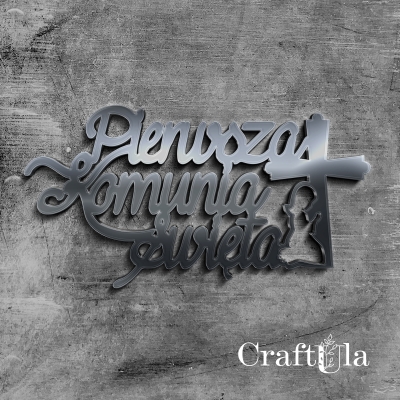 Pierwsza Komunia Święta - Akryl - srebro - 76 dziewczynka