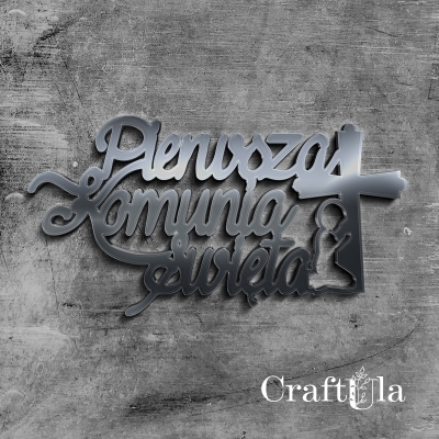 Pierwsza Komunia Święta - Akryl - srebro - 75 chłopiec