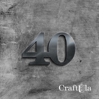 CYFRA 40 - napis okolicznościowy - Akryl - srebro - 41