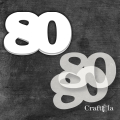 Cyfra 80 + 2 maski - różne kolory