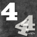 Cyfra 4 + 2 maski - różne kolory
