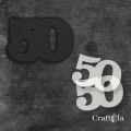 Cyfra 50 + 2 maski - różne kolory