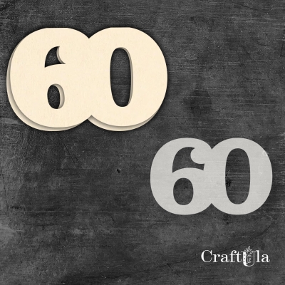 Cyfra 60 + 1 maska - różne kolory