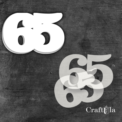 Cyfra 65 + 2 maski - różne kolory