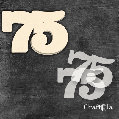 Cyfra 75 + 2 maski - różne kolory