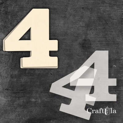 Cyfra 4 + 2 maski - różne kolory