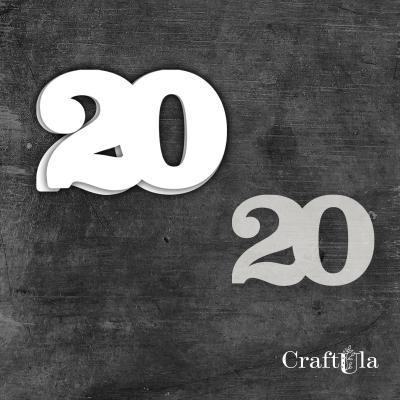 Cyfra 20 + 1 maska - różne kolory