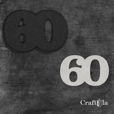 Cyfra 60 + 1 maska - różne kolory
