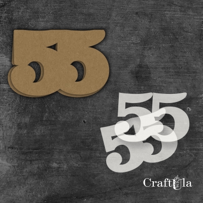 Cyfra 55 + 2 maski - różne kolory