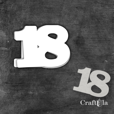Cyfra 18 + 1 maska - różne kolory