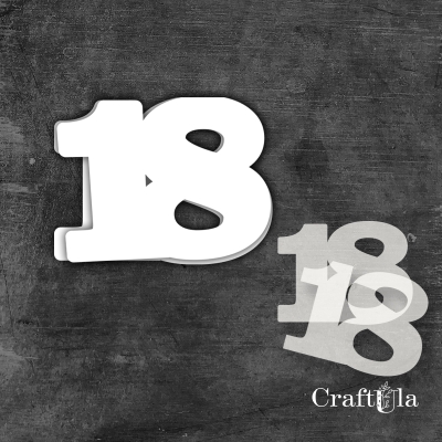 Cyfra 18 + 2 maski - różne kolory