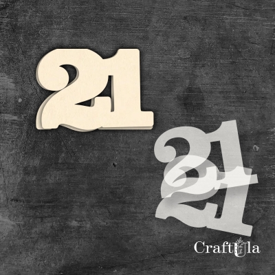 Cyfra 21 + 2 maski - różne kolory