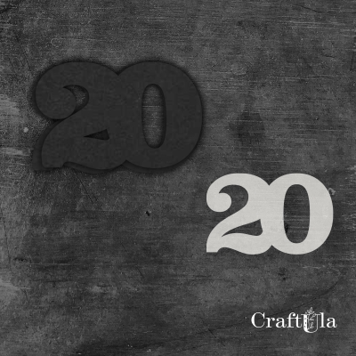 Cyfra 20 + 1 maska - różne kolory