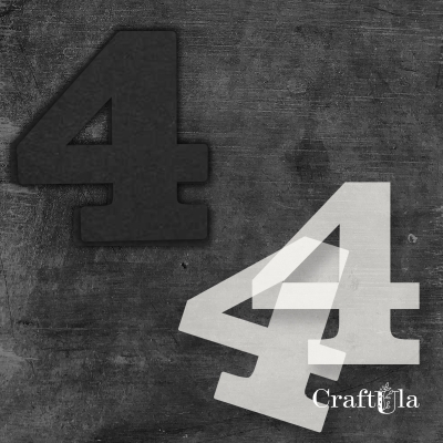 Cyfra 4 + 2 maski - różne kolory