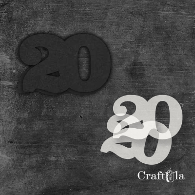 Cyfra 20 + 2 maski - różne kolory