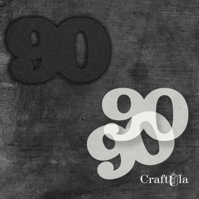 Cyfra 90 + 2 maski - różne kolory