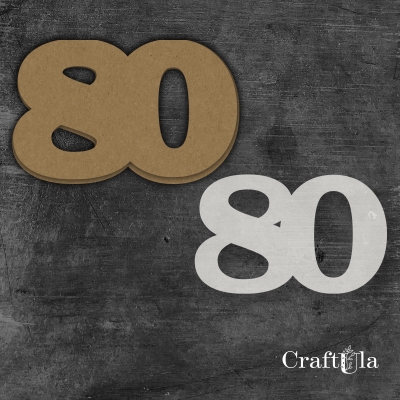Cyfra 80 + 1 maska - różne kolory