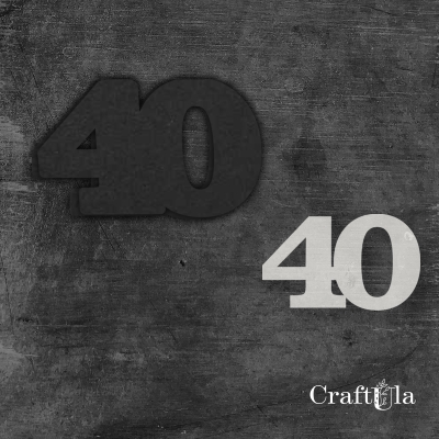 Cyfra 40 + 1 maska - różne kolory