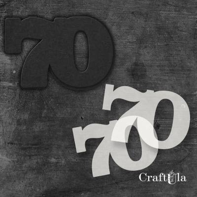 Cyfra 70 + 2 maski - różne kolory