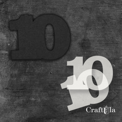 Cyfra 10 + 2 maski - różne kolory
