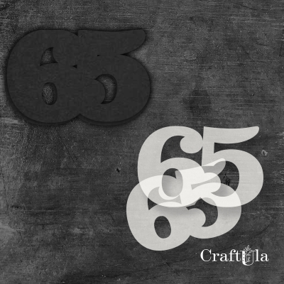 Cyfra 65 + 2 maski - różne kolory
