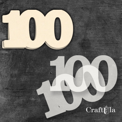 Cyfra 100 + 2 maski - różne kolory