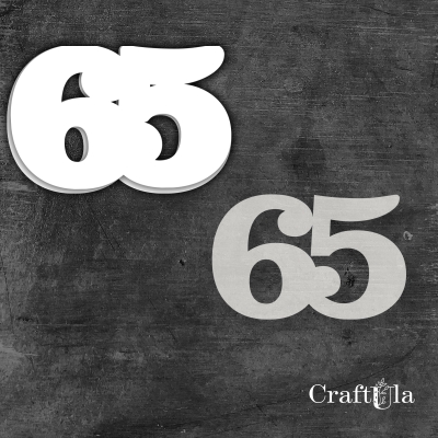 Cyfra 65 + 1 maska - różne kolory
