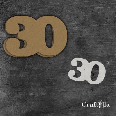 Cyfra 30 + 1 maska - różne kolory