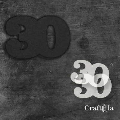 Cyfra 30 + 2 maski - różne kolory