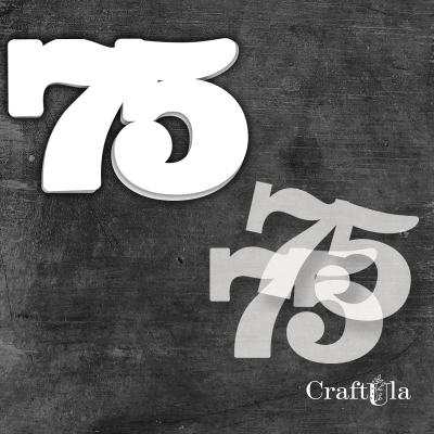 Cyfra 75 + 2 maski - różne kolory