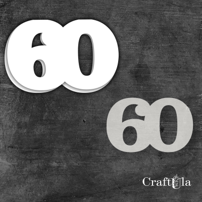 Cyfra 60 + 1 maska - różne kolory