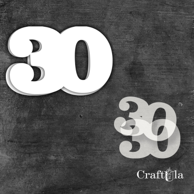 Cyfra 30 + 2 maski - różne kolory