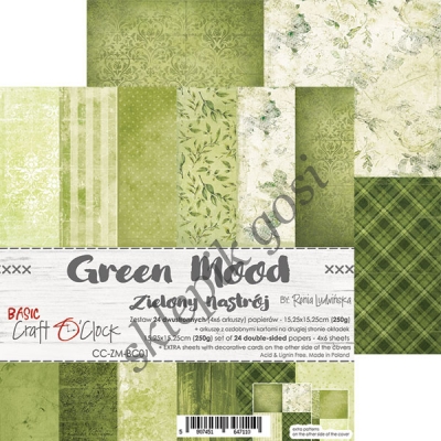 GREEN MOOD - zestaw papierów 15,25x15,25cm
