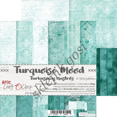 TURQUOISE MOOD - zestaw papierów 15,25x15,25cm